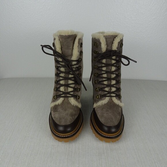 TORY BURCH Miller Shearling Lug Sole Ankle Boots 95MM Suede Leather 6.5 NIB - Picture 6 of 14